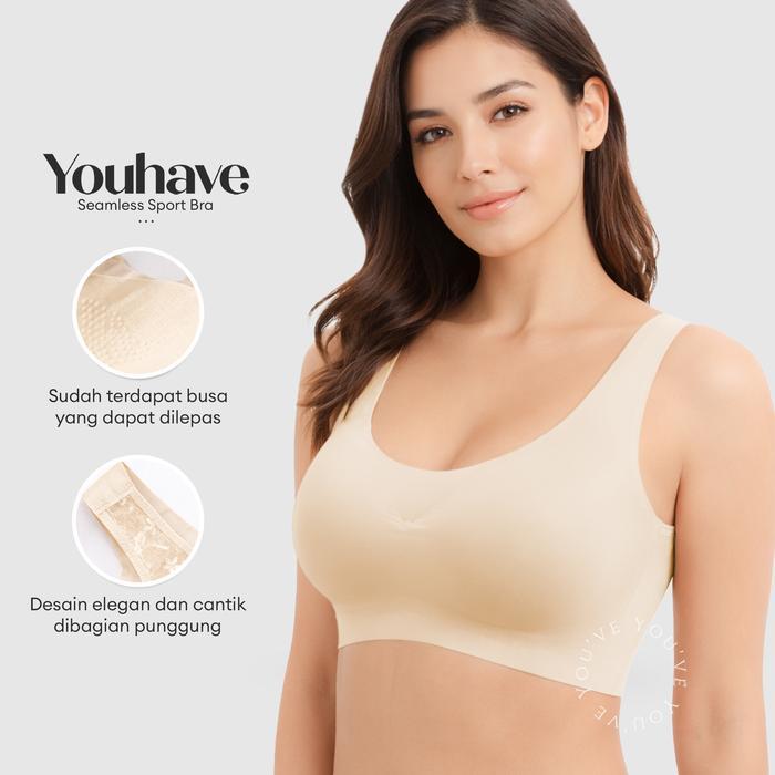 Sorella - Bh Seamless Sport Bra Seamless Bra Bh Sport Wanita Bra Wanita Tanpa Kait Jahitan Busa