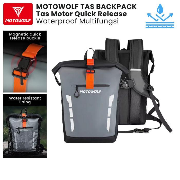 Arcteryx Outdoorgear - Motowolf Tas Backpack Tas Motor Quick Release Waterproof Multifungsi