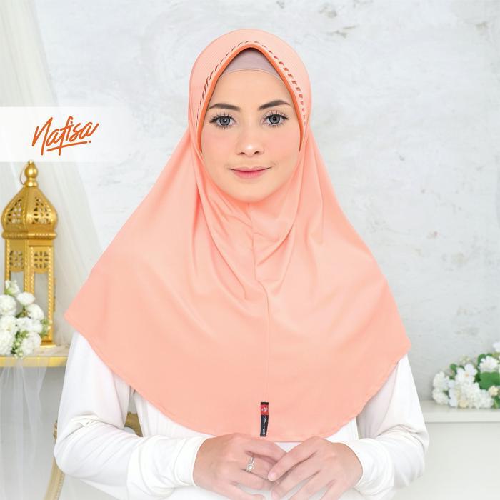 TERLARIS Nafisa Minang Bordir - Hijab Instan Kombinasi Bergo Bordir Cantik Nyaman Muslim Kerudung