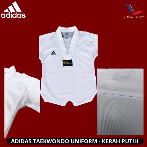 Promo Dobok Adidas Elite Fighter / Uniform Taekwondo / Adidas Kerah Putih Original