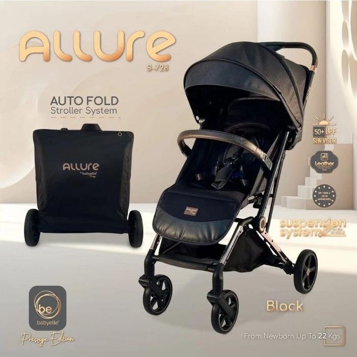 Babyelle Allure TS Travel System Auto Fold /Stroller Allure Stroller Bayi - Black, Plastic Wrap