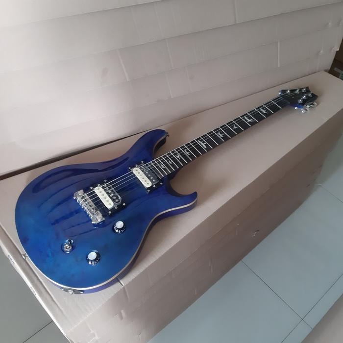 Gitar Prs Biru Custom Pabrikan Pickup Gnb Korea