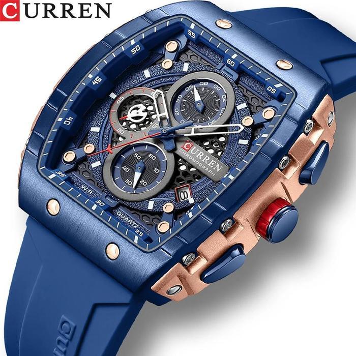 Jam Tangan Pria Analog Tali Silicone Chronograph CURREN 8442