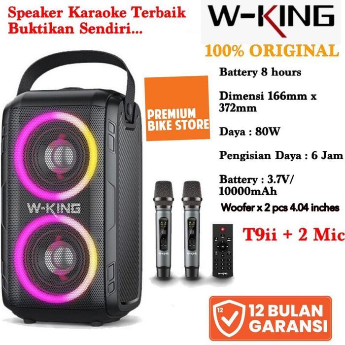 Wking Speaker Bluetooth Karaoke T9 2 Mic Portable Speker W-king