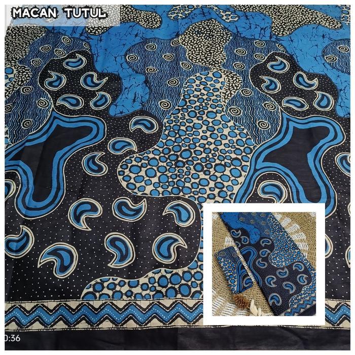 KAIN BATIK MOTIF MACAN TUTUL ( BIRU - MERAH - HIJAU - KUNING )