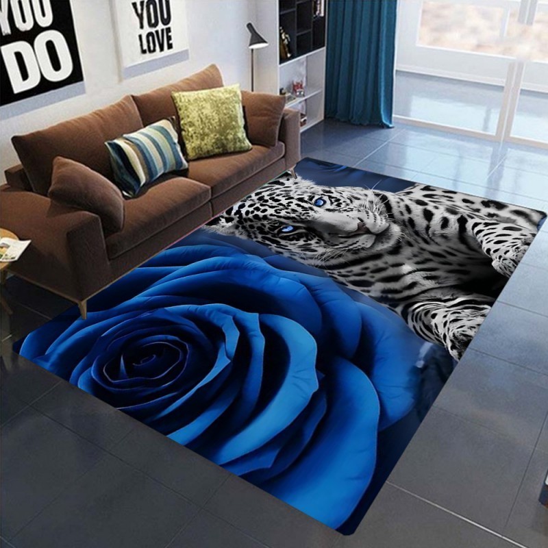 Karpet Motif Macan Tutul Singa 3d Karpet Lantai Ruang Tamu Karpet Area Luas Karpet Antiselip Tanpa P