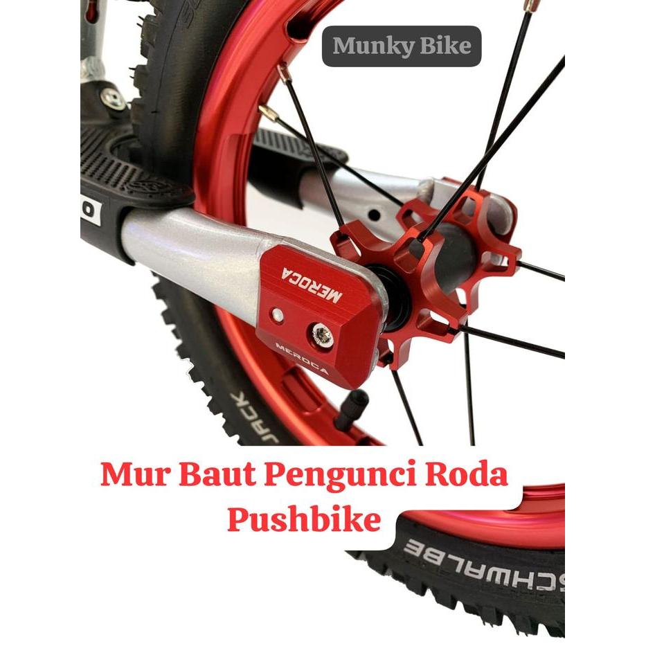 READY Meroca Bolt Ladder Nut Baut Lock Pengunci Hub As Roda Wheelset Pushbike Balance Bike Sepeda