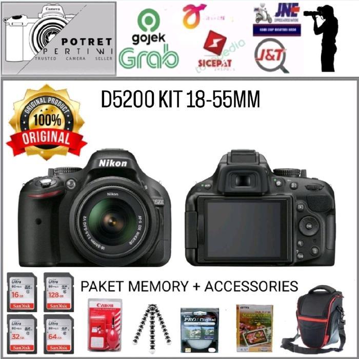 NIKON D5200 KIT 18-55MM / KAMERA NIKON D5200 KIT 18-55MM / KAMERA DSLR - DISTRIBUTOR 1 TAHUN, BODY O
