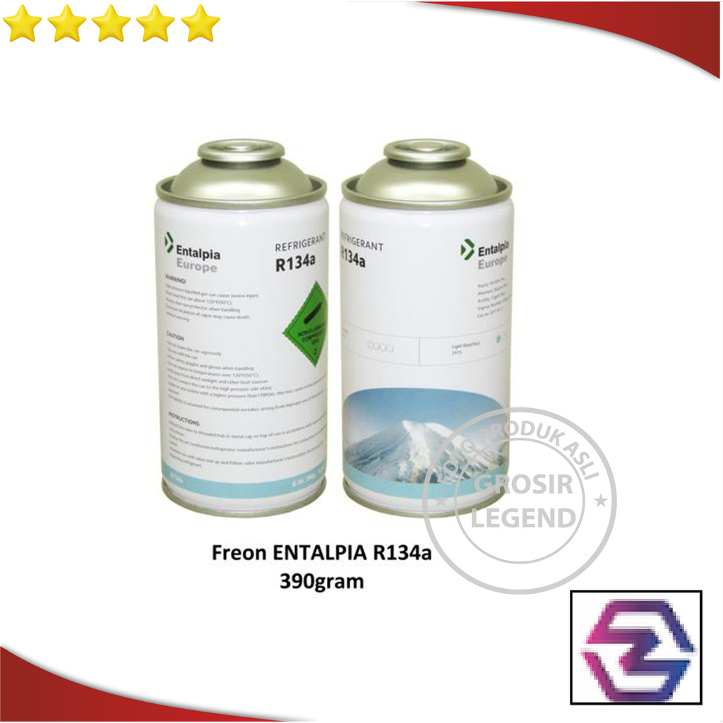 entalpia Europe R134a/R134/R 134,refrigerant kaleng,berat 390 gram harga/kaleng