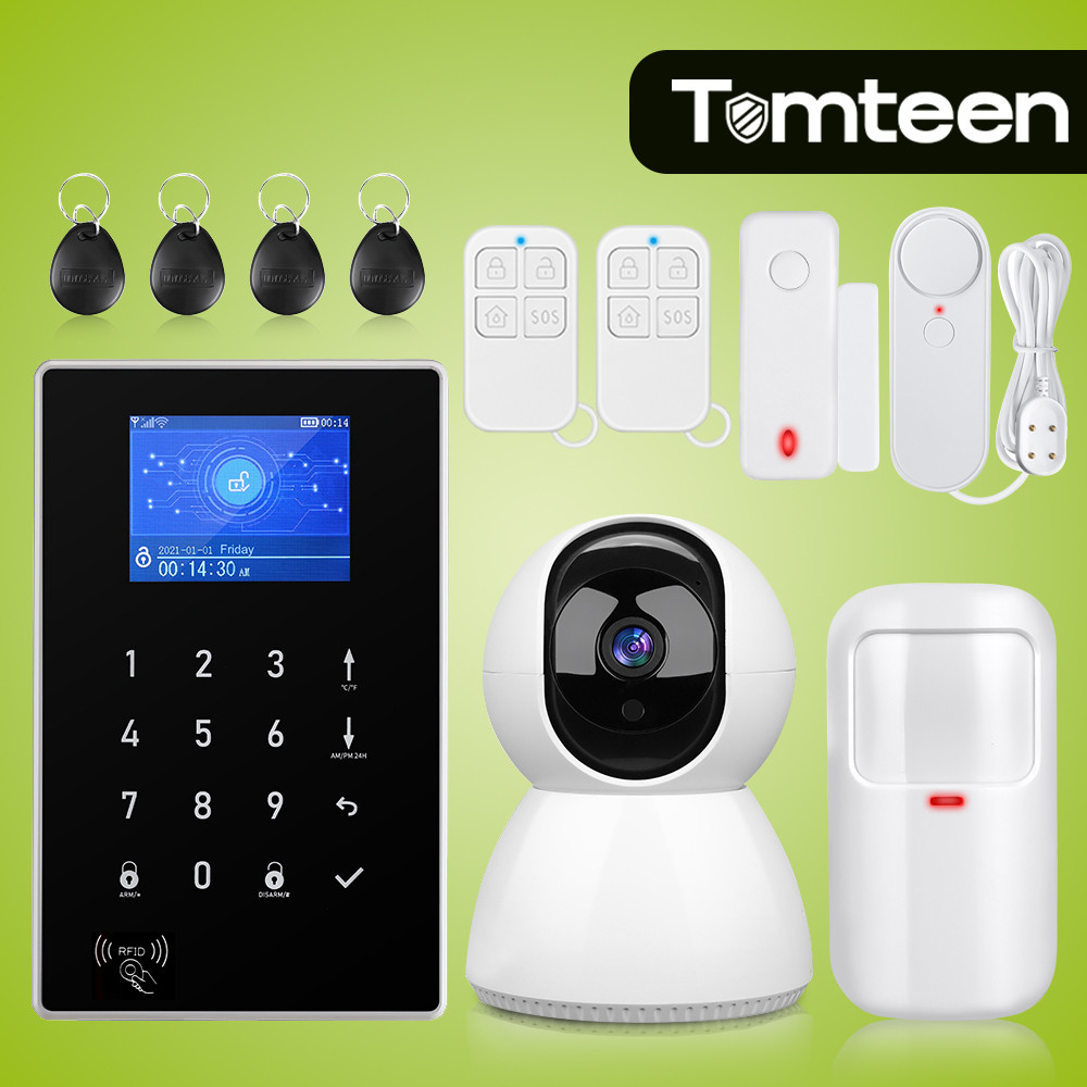 Tomteen Tuya Smart WIFI GSM Security Alarm System with Tuya IP Camera
