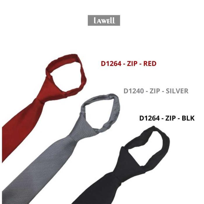 SALE Lawell Dasi Pria Formal Slim Tie Model Zipper & Non-Zipper Hitam, Merah, Silver, Navy Artikel