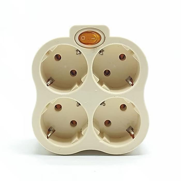 Legrand - Steker T Arde Stop Kontak 4 In 1 / Colokan 4 Lubang