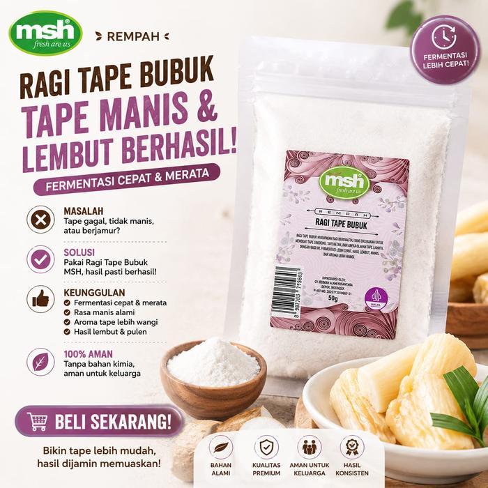 Ragi Tape Bubuk 50 gr , Ragi Tape Bubuk Premium , Ragi Tape Alami