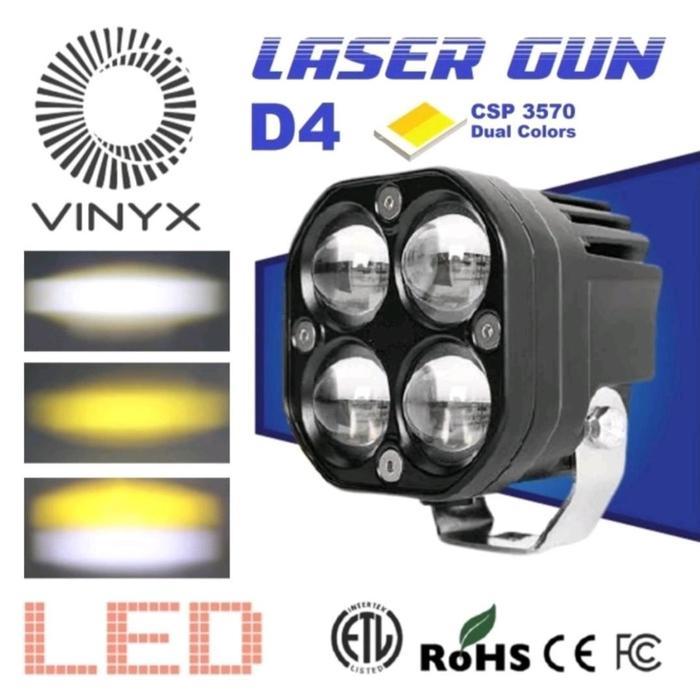 TERBARU Car Light Led Lampu Laser 4 Mata Sorot Tembak Mobil Motor D4 Vinyx Baut