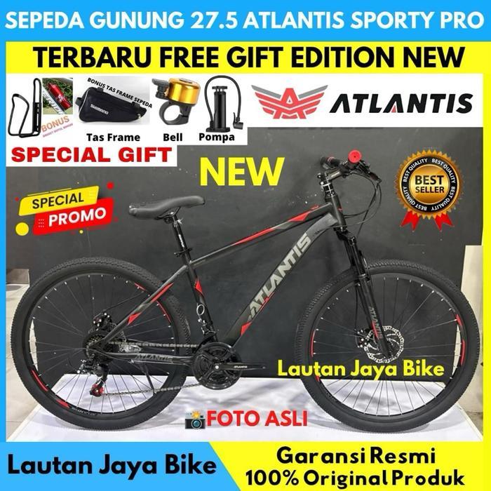 SEPEDA GUNUNG 27.5 MTB ATLANTIS 69 Pro REM CAKRAM - hitam merah
