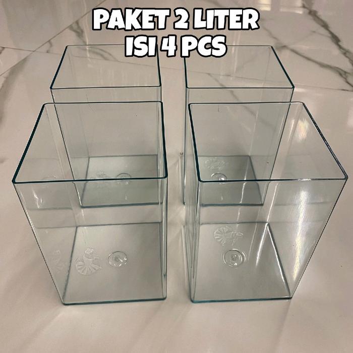 Terbaru [2 Liter Isi 4] Soliter Ikan Cupang 2L - Juragan Toples Premium