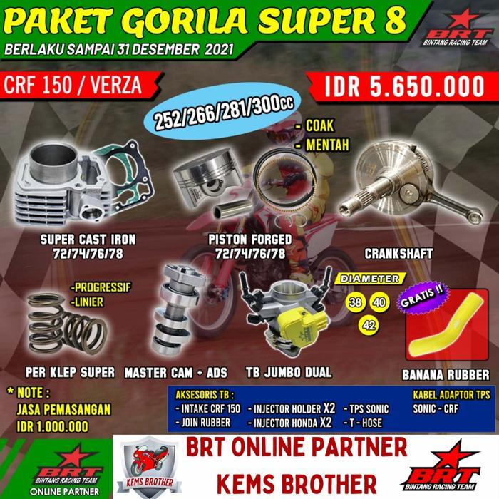 PAKET BRT CRF TRABAS GORILA SUPER 8 BOREUP 252CC-300CC
