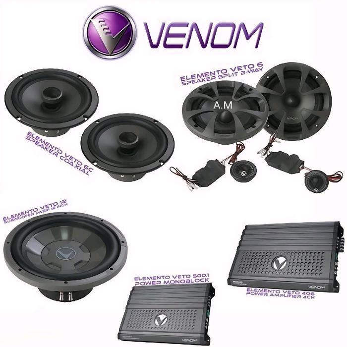 PAKET AUDIO MOBIL FULL SET SOUND SYSTEM "VENOM ELEMENTO VETO" SERIES