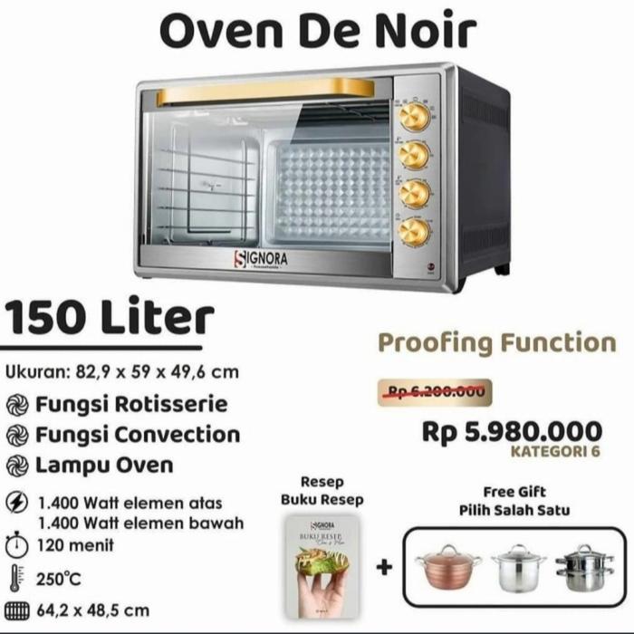 (ONLY GRAB/GOJEK) Signora Oven Lamer 150 liter plus bonus
