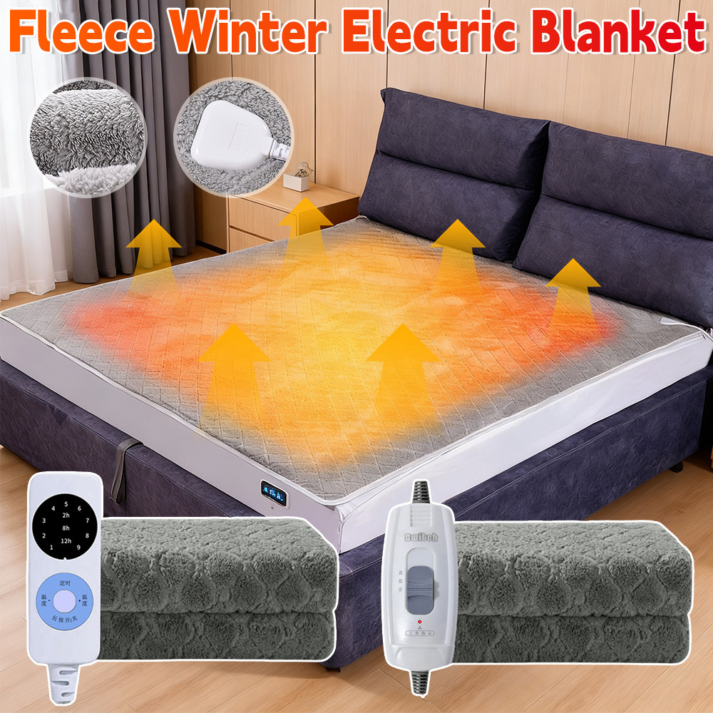 Electric Blanket Winter Fleece Heated Blanket Velvet Smart Thermal Electric Blanket Comfy Fleece