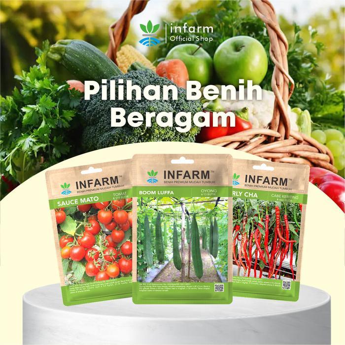INFARM - Benih Oyong Boomlufa Unggul, Bibit Oyong Hhibrida Super Bibit Sayuran Buah Oyong Premium