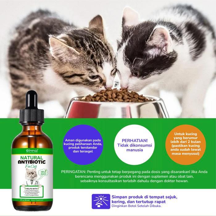 Antibiotik Kucing Alami Oimmal - Antibiotik Tetes Flu Kucing Pilek, Batuk, Demam, Alergi, Radang,