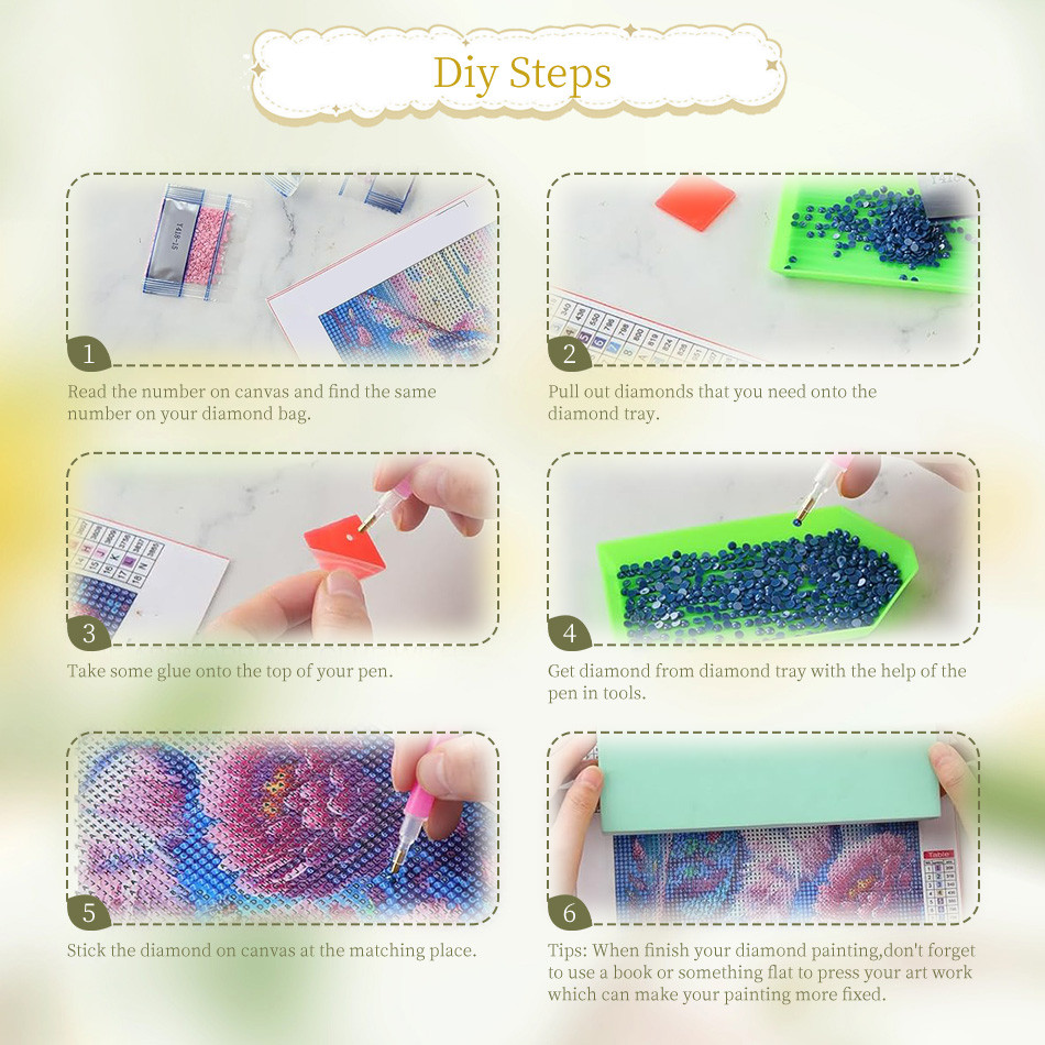 RUOPOTY Hibiscus 5d Diamond Painting Kits for Adults Crafts Diamond Painting Kits for Beginners