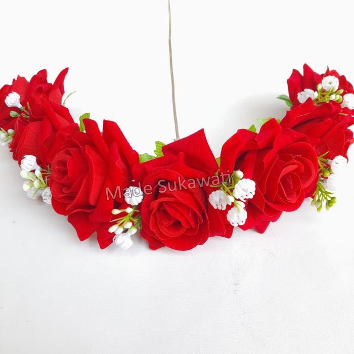 :::::::] Cucuk rambut Bunga mawar hiasan kepala pengantin bali