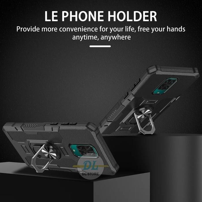 Casing Redmi Note 9 Pro Premium Hard Case Ring Armor Robot Case Kickstand Hybrid/Ring Holder