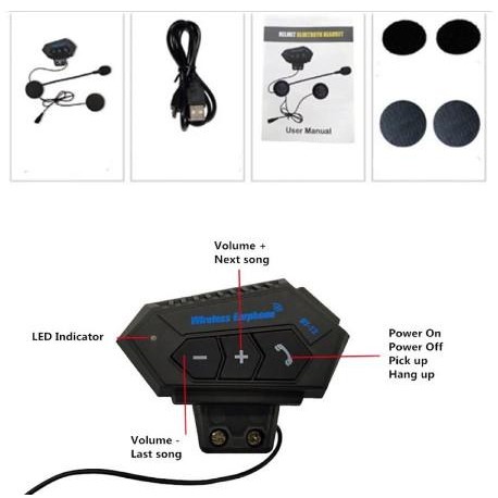 (Best) BT12 HEADSET BLUETOOTH HELM BT12 WIRELESS ALTERNATIF INTERCOM ORIGINAL