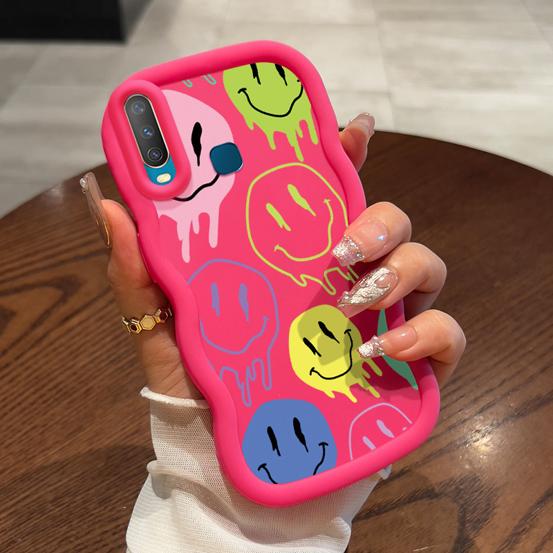 Casing Untuk VIVO Y12 Y12i Y15 Y17 Y3 Y3s 2020 Case Casing Tas Emoji Alien pola HP Cesing lunak Sili