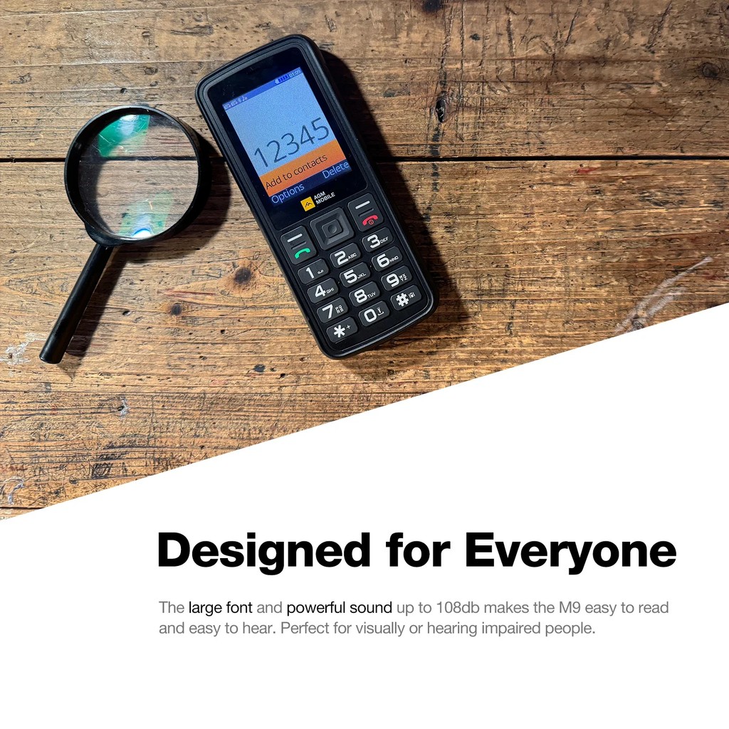 AGM M9 4G/2G Feature Phone 2.4"Screen Russian Or English Keyboard Dual SIM Large Button Big Battery