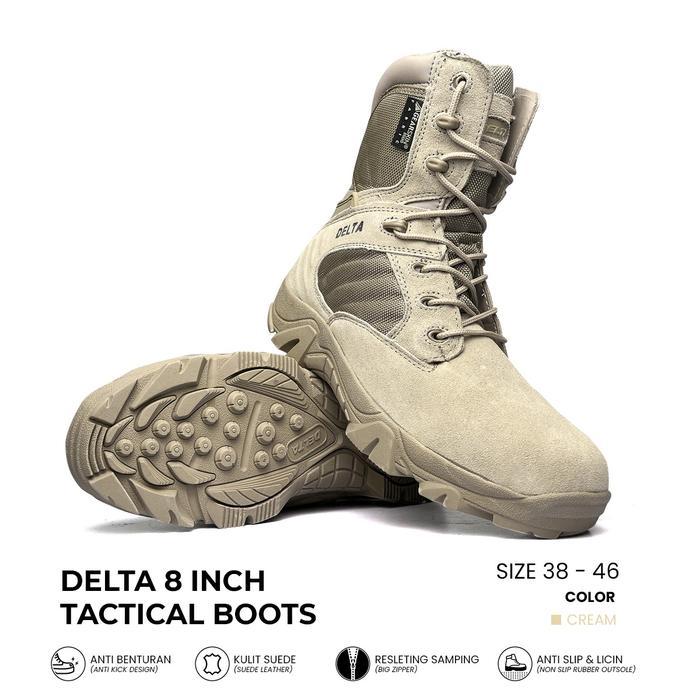 Sepatu Delta 8 Inci Tactical Boots Gurun/Hitam