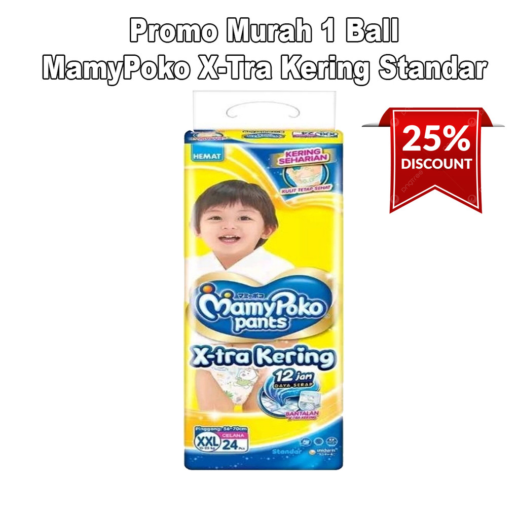 Mamypoko Xtra Kering Standar Pants S38 M32 L28 XL26 XXL24 Mami Poko Popok Bayi