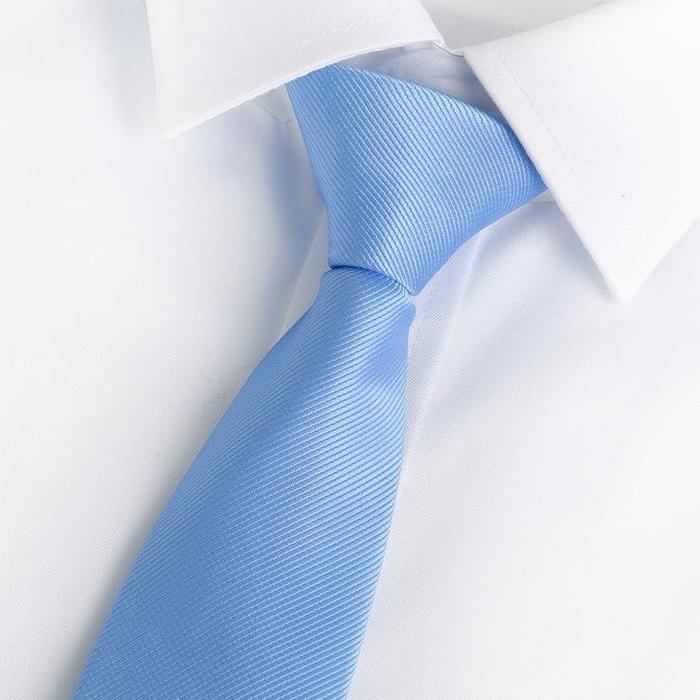 nfe3- Dasi Biru Sky Biru Muda Biru Langit Motif Salur Halus