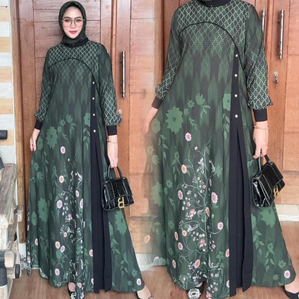ZIFA FASHION // COD // ERIKA DRESS SET HIJAB SEGI 4 // GAMIS LIONEL RICHIE MOTIF BUNGA // DRESS FREE