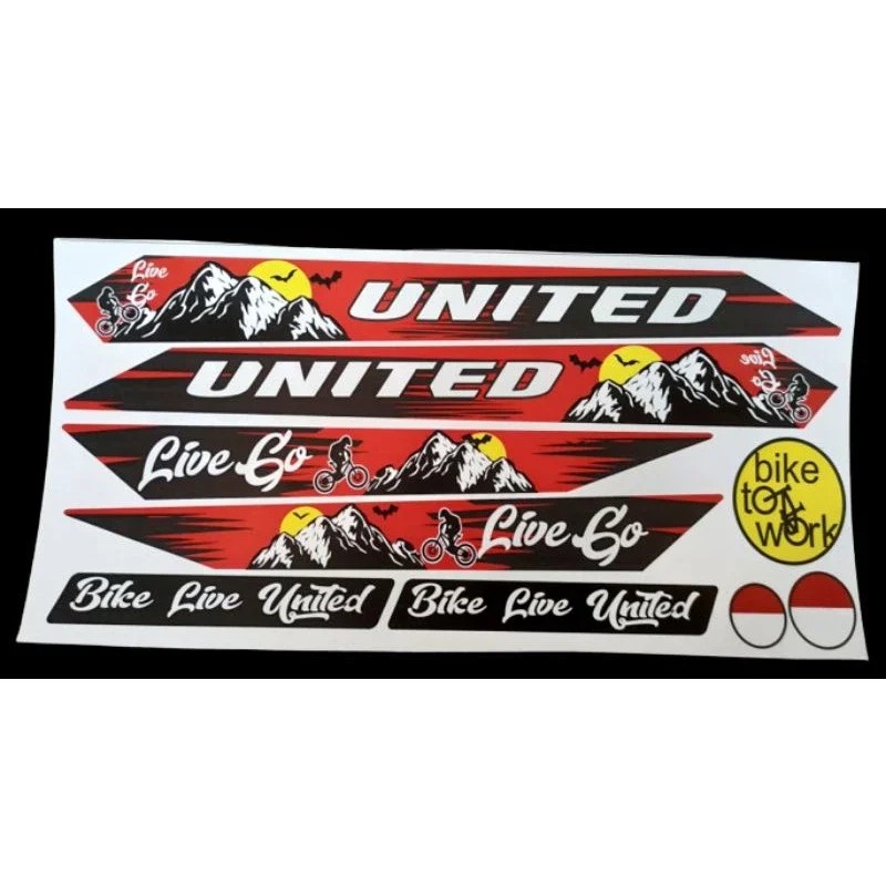 Stiker Stripping Sepeda Gunung United