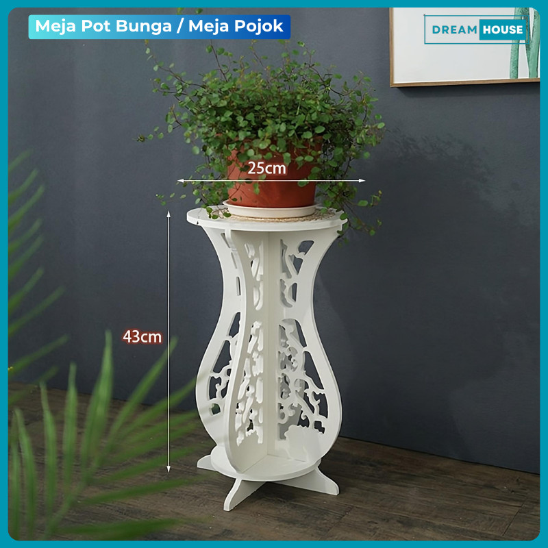 Meja Pot Vas Bunga Aesthetic Meja Sudut Kecil Furnitur Kamar Ruang Tamu Estetik