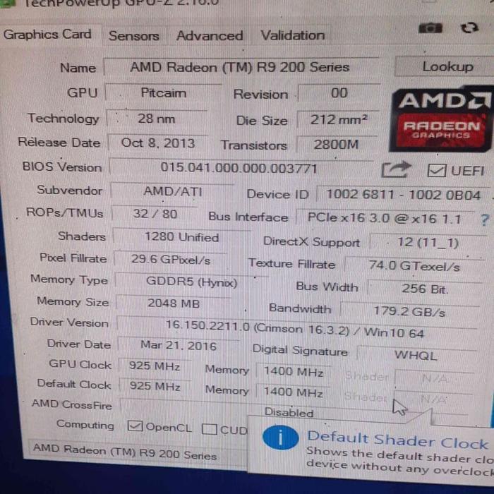 Dijual VGA R9 270 2GB 256bit DDR5 AMD Radeon