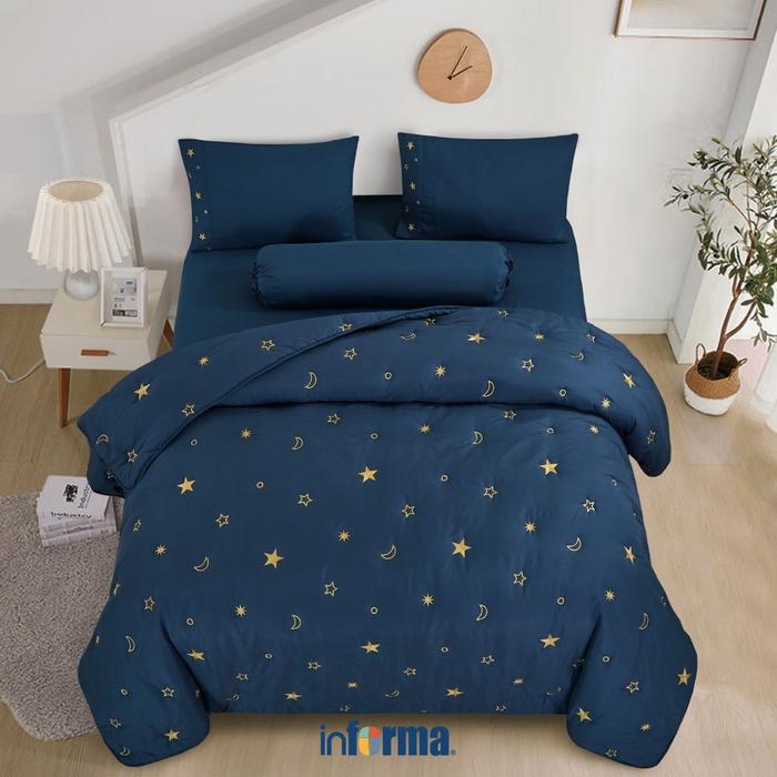 Informa Seprai Microfiber Embroidery King Queen Single 180x200 160x200 120x200 Sprei Seprei Sprai