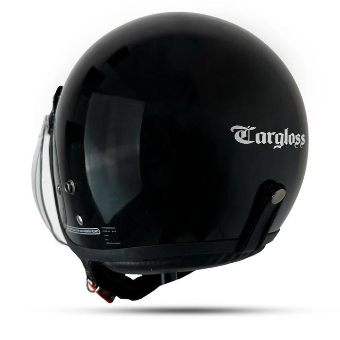 Helm Bogo Retro Premium Carglos Pet Kaca Datar Cembung Trail Cross Helm Half Face Untuk Pria Dan