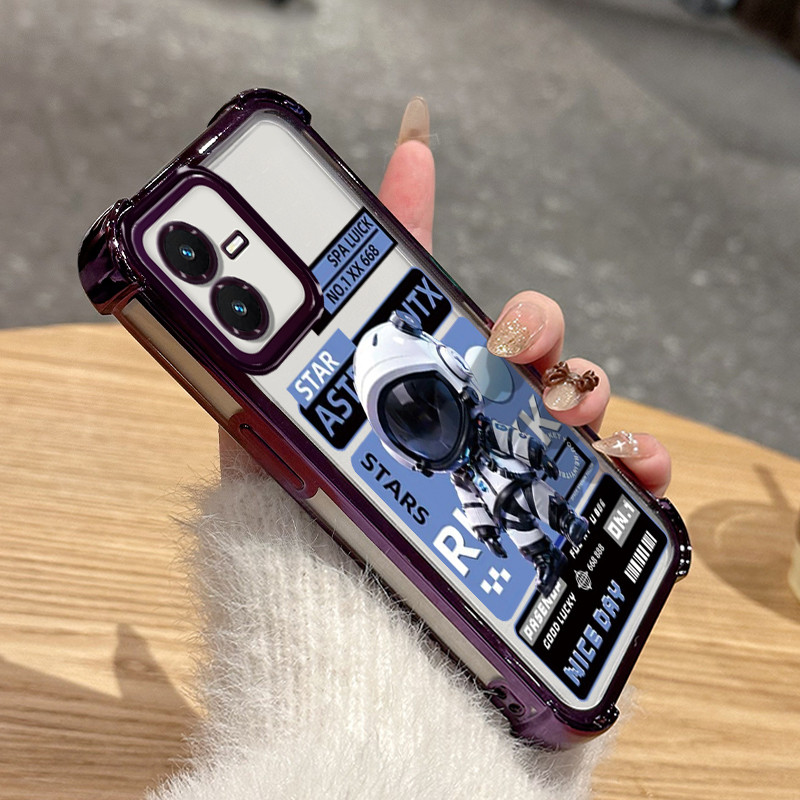 Casing Hp Untuk VIVO Y22 Y22s Case Mawar Case astronot NASA Kasing gaya Limited Cesing kantung udara