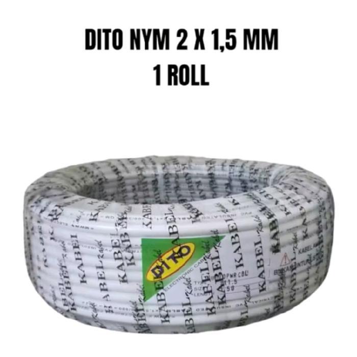 GRATIS ONGKIR KABEL NYM 2X2.5MM KAWAT 50 YARD DITO KABEL LISTRIK 1ROLL