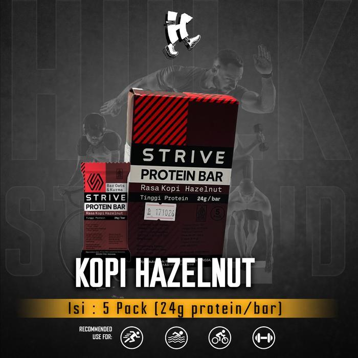 Strive Protein Bar 1 Box (Isi 5 Saset) 24Gr Protein/ Bar - High Protein Bar Sachet Original (For