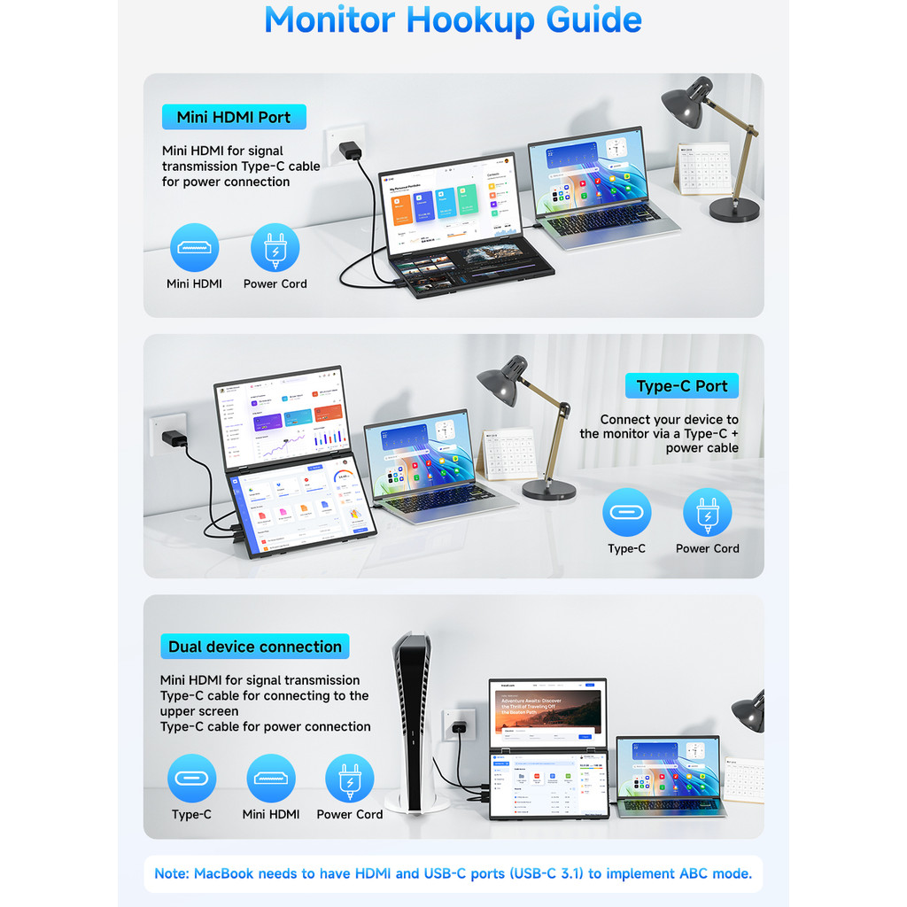 uperfect Delta Monitor Portabel Layar Ganda 15,6 Inci
