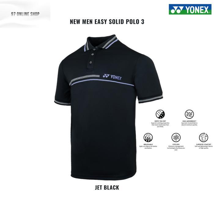New Badminton Jersey Kaos Polo Olahraga Nyaman dan Ringan - Pilihan Warna Hitam/Kuning - S / Jersey 