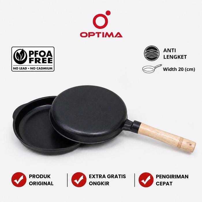 Optima Cookware Crepe Maker anti lengket teflon termasuk wadah adonan plastik Wajan Kwalik alat pemb