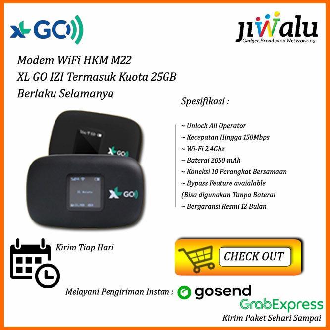 TERBARU Modem Mifi 4G HKM M22 Unlock All Operator Telkomsel 14GB - XL Go 20GB BISA GOSEND