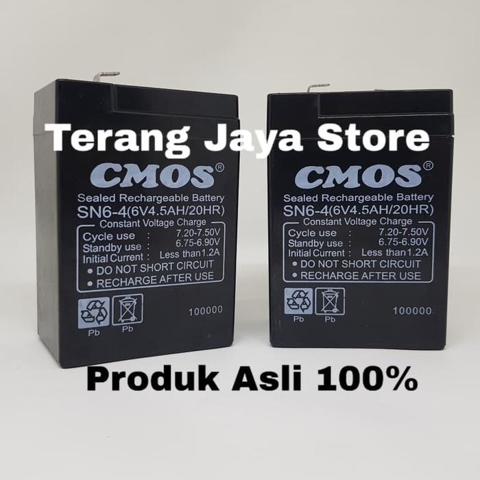 Aki CMOS 6V SN6-4 Baterai Aki Cmos 6V 4.5A Accu CMOS 6N4 Accu Kering CMOS 6V Aki Kering