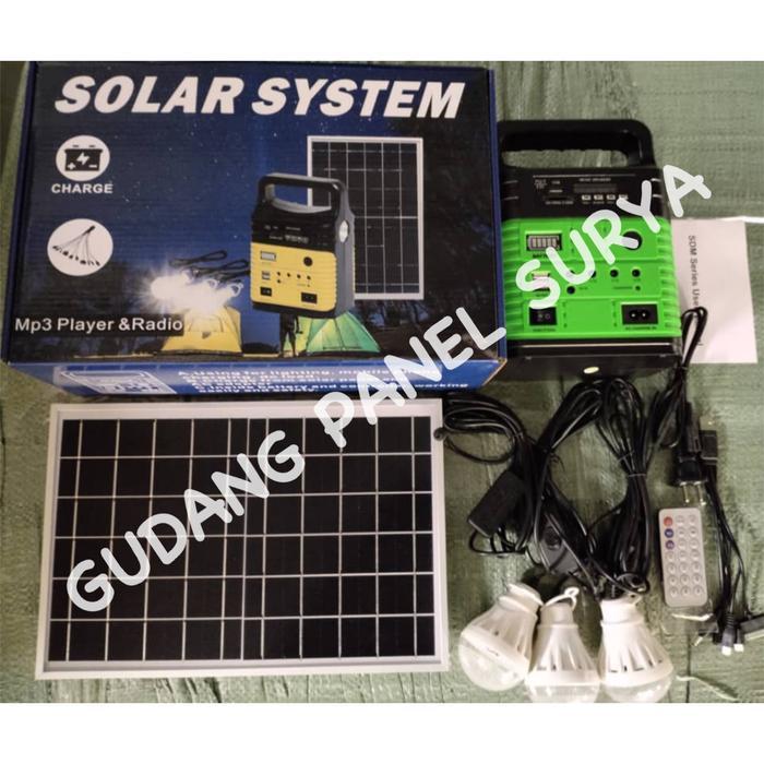 Shs Solar Home System 3 Lampu, Solar Panel Plts 10W Paket Solar Panel 3 Lampu 10Wp 10 Wp